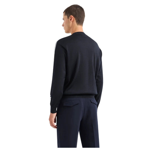 Load image into Gallery viewer, EMPORIO ARMANI PLAIN-KNIT VIRGIN-WOOL JUMPER WITH JACQUARD EAGLE LOGO - Yooto
