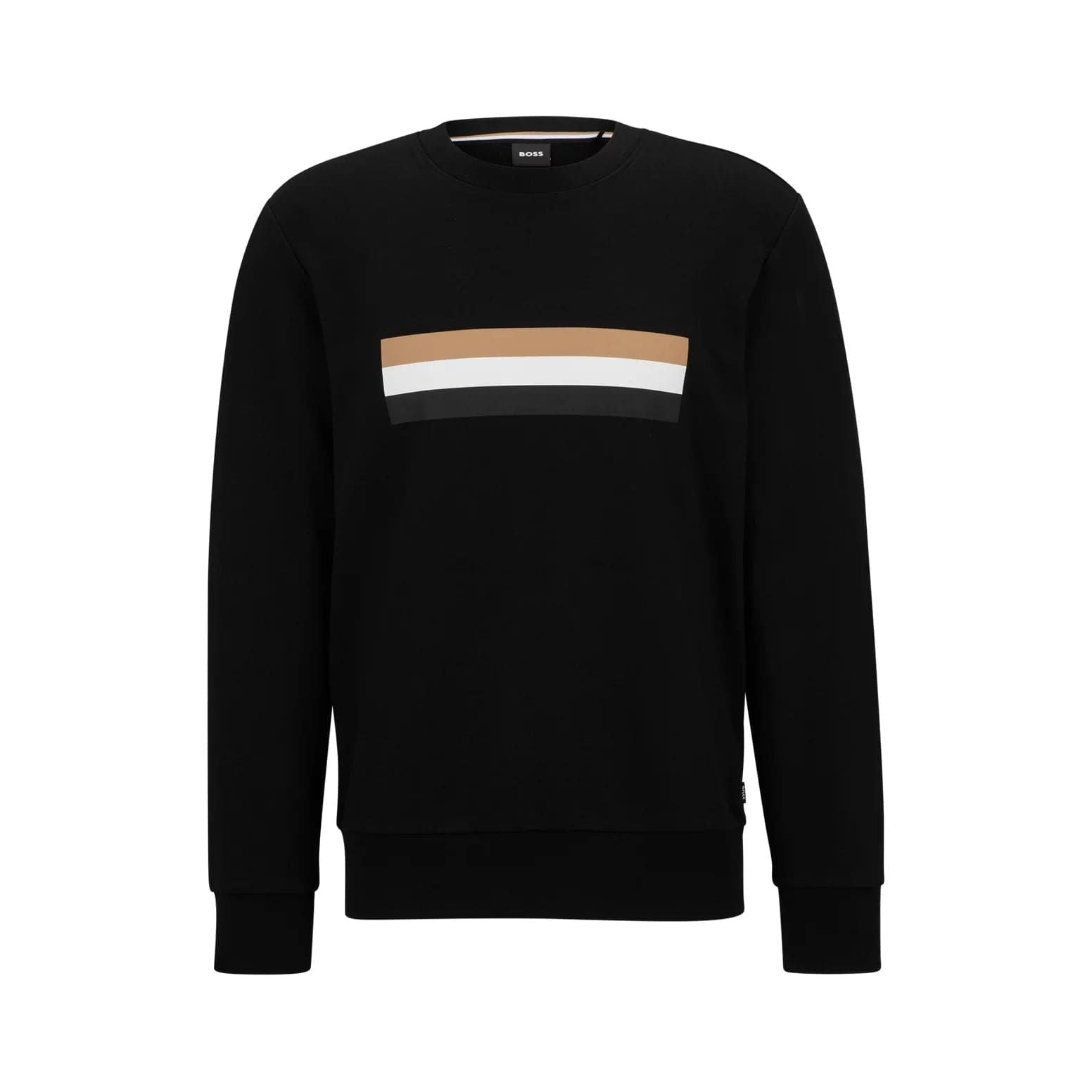 BOSS ORGANIC-COTTON RELAXED-FIT SWEATSHIRT WITH SIGNATURE STRIPE - Yooto