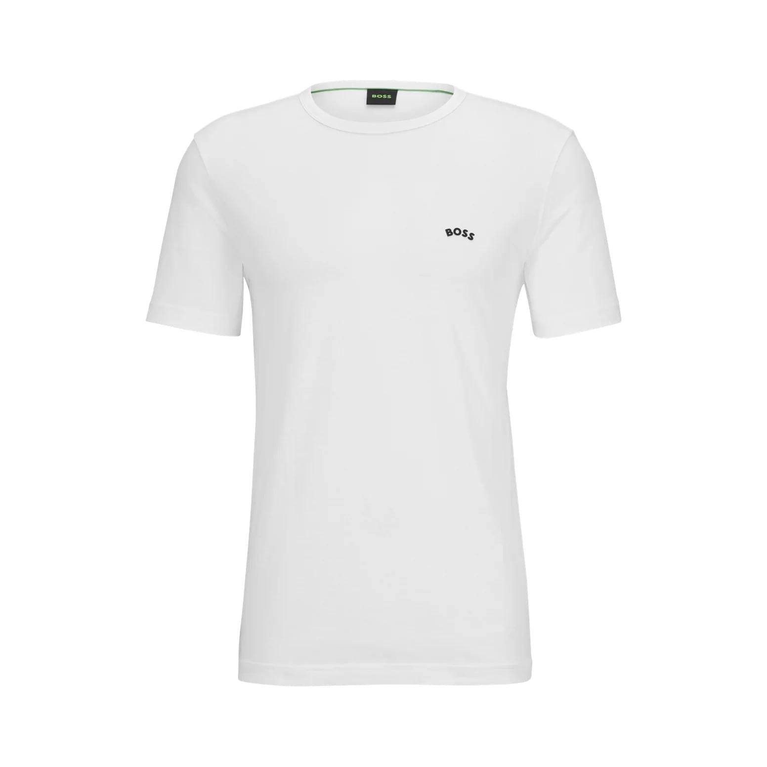 BOSS CREW-NECK T-SHIRT IN ORGANIC COTTON WITH CURVED LOGO - Yooto