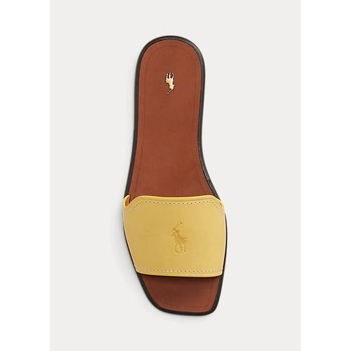 Load image into Gallery viewer, POLO RALPH LAUREN VACHETTA LEATHER SLIDE SANDAL - Yooto
