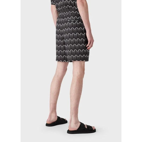 Load image into Gallery viewer, EMPORIO ARMANI ALL-OVER PATTERN LYOCELL BOARD SHORTS WITH DRAWSTRING - Yooto
