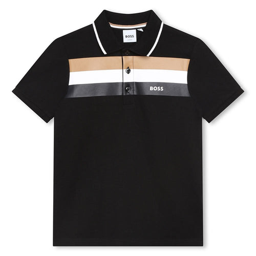 Load image into Gallery viewer, BOSS KIDS&#39; POLO SHIRT IN STRETCH COTTON WITH SIGNATURE STRIPE - Yooto
