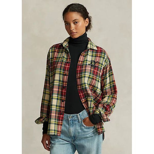 Load image into Gallery viewer, POLO RALPH LAUREN BEADED-LOGO PLAID COTTON TWILL SHIRT - Yooto
