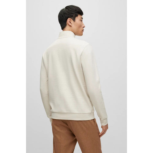 Load image into Gallery viewer, BOSS ZIP-NECK SWEATSHIRT IN MERCERIZED COTTON JACQUARD - Yooto
