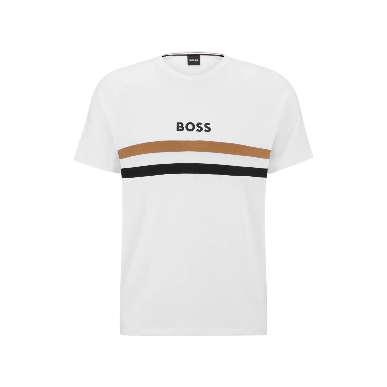 BOSS REGULAR-FIT T-SHIRT WITH SIGNATURE STRIPE AND LOGO - Yooto