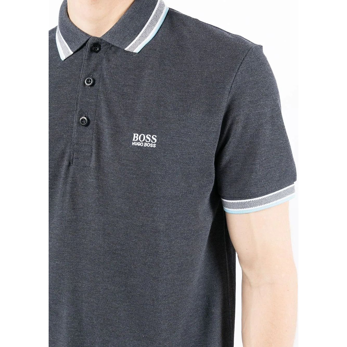 BOSS COTTON-PIQUÉ POLO SHIRT WITH LOGO UNDERCOLLAR - Yooto