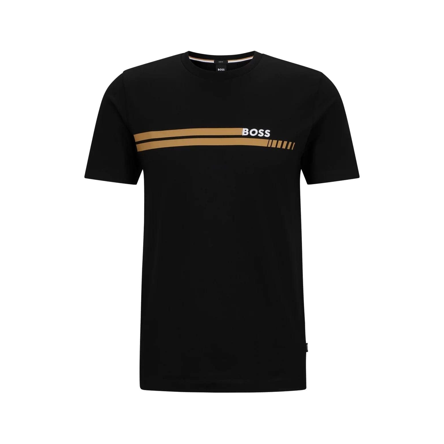 BOSS COTTON-JERSEY SLIM-FIT T-SHIRT WITH RACING-INSPIRED STRIPE - Yooto