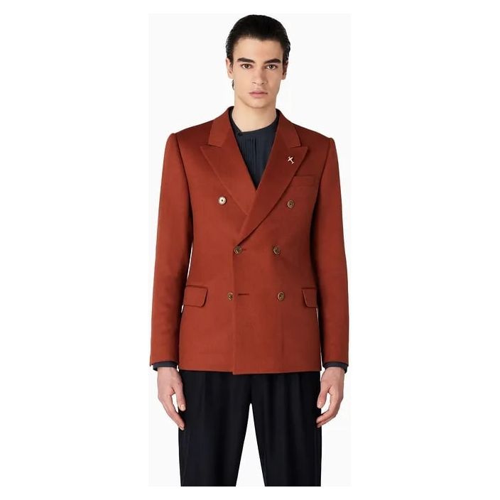 EMPORIO ARMANI DOUBLE BREASTED JACKET IN PURE CAMEL Yooto