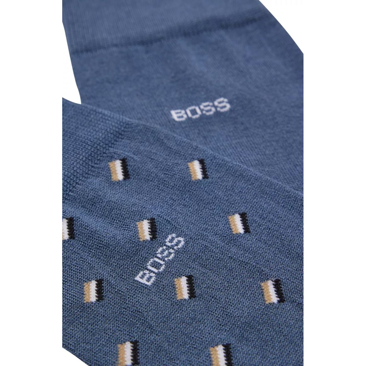 BOSS TWO-PACK OF REGULAR-LENGTH MERCERISED-COTTON-BLEND SOCKS - Yooto