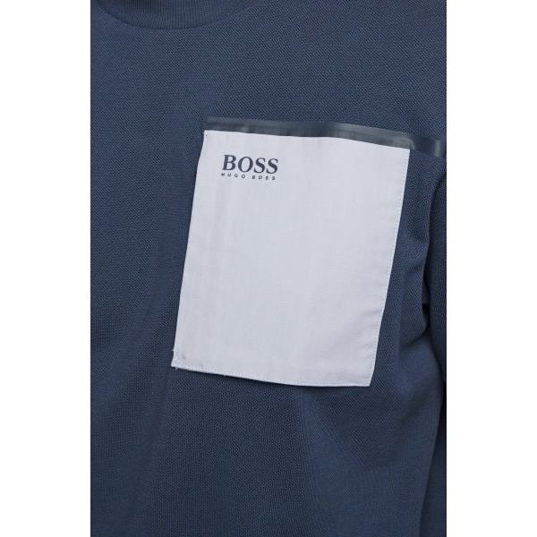 BOSS RELAXED-FIT T-SHIRT IN COTTON WITH CONTRAST ZIPPED POCKET - Yooto