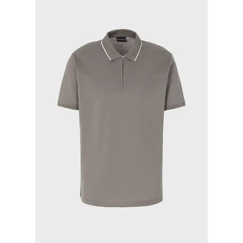 Load image into Gallery viewer, EMPORIO ARMANI MERCERISED PIQUÉ POLO SHIRT WITH ZIP AND MICRO EAGLE EMBROIDERY - Yooto
