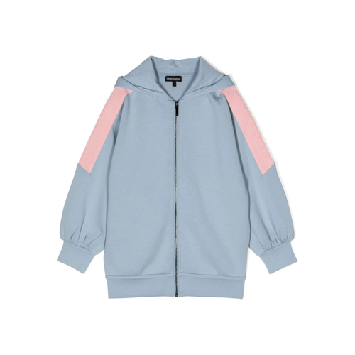 EMPORIO ARMANI KIDS LOGO EMBOSSED ZIP UP HOODIE Yooto