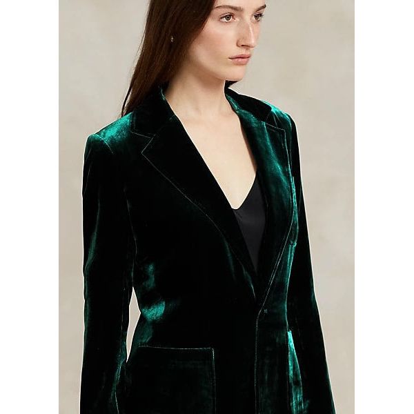 POLO RALPH LAUREN SILK-BLEND VELVET BLAZER - Yooto