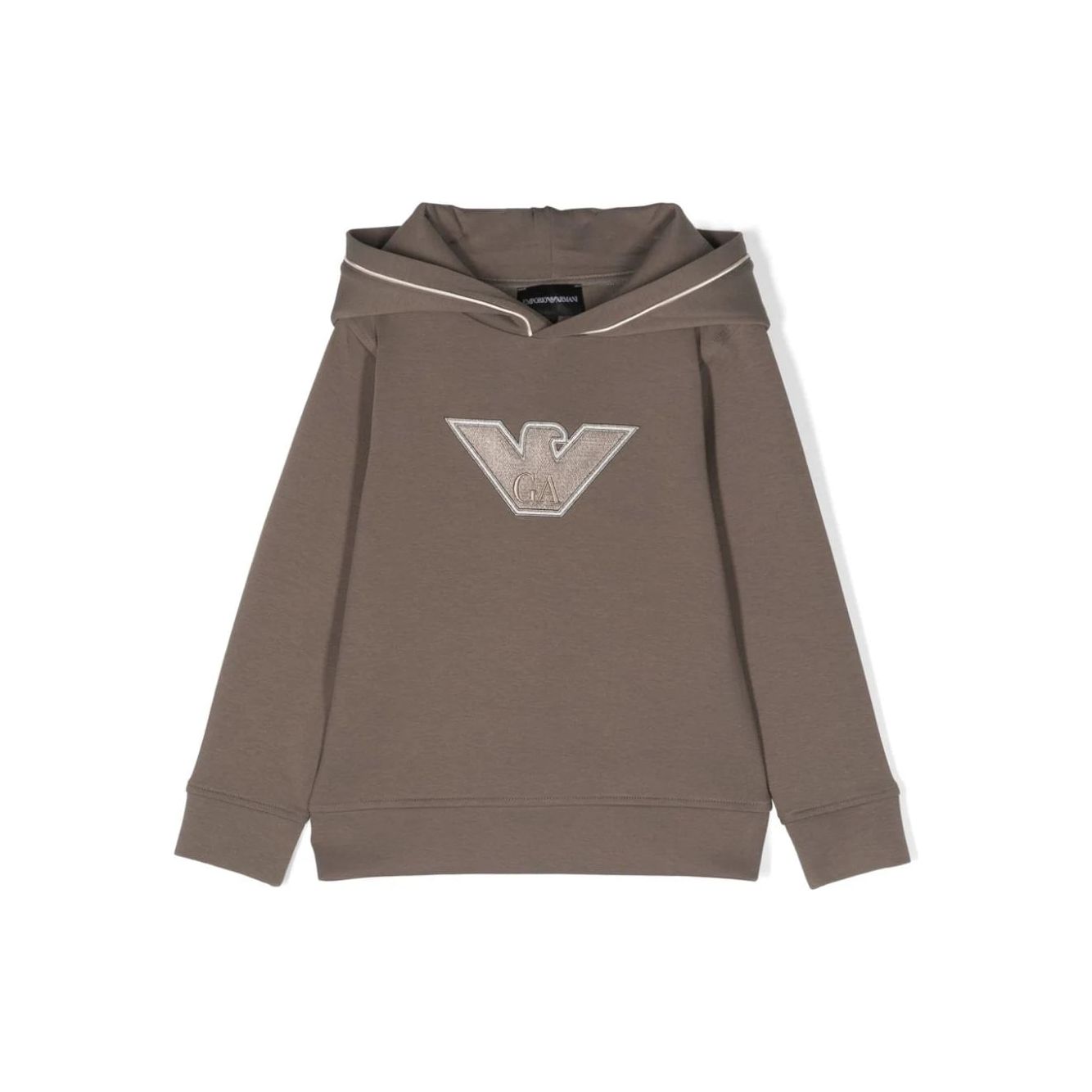 EMPORIO ARMANI KIDS LOGO-EMBROIDERED JERSEY HOODIE - Yooto