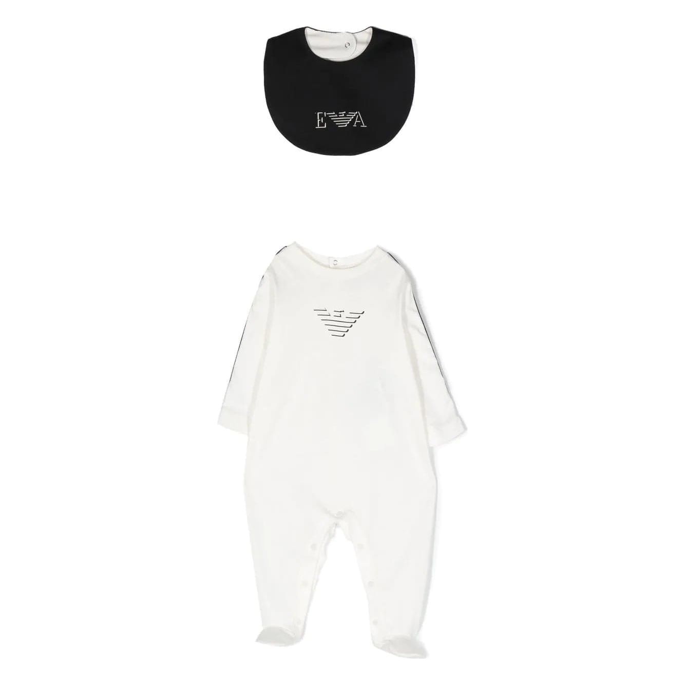 EMPORIO ARMANI KIDS LOGO-PRINT ONESIE AND BIB GIFT SET - Yooto