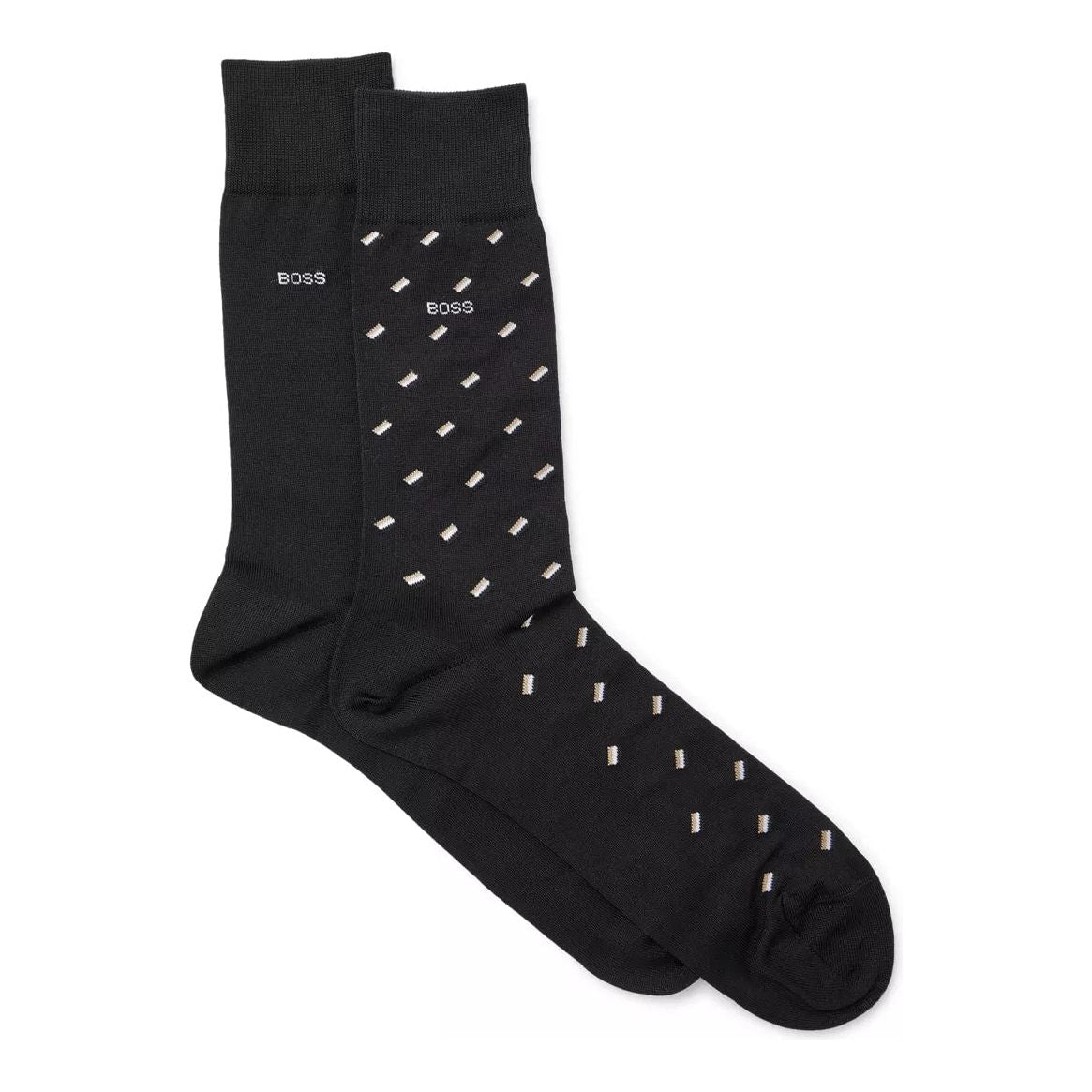 BOSS TWO-PACK OF REGULAR-LENGTH MERCERISED-COTTON-BLEND SOCKS - Yooto