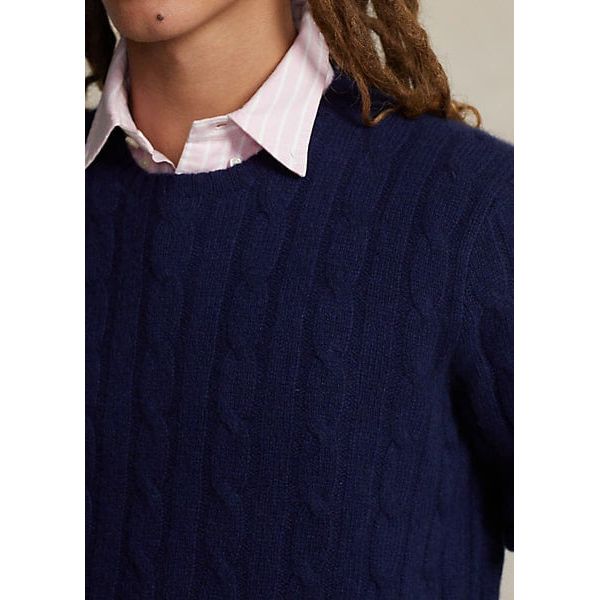 POLO RALPH LAUREN THE ICONIC CABLE-KNIT CASHMERE JUMPER - Yooto