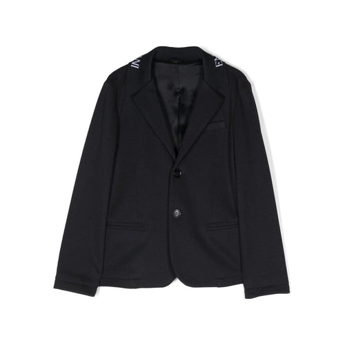 Load image into Gallery viewer, EMPORIO ARMANI KIDS LOGO-LETTERING SINGLE-BREASTED BLAZER - Yooto
