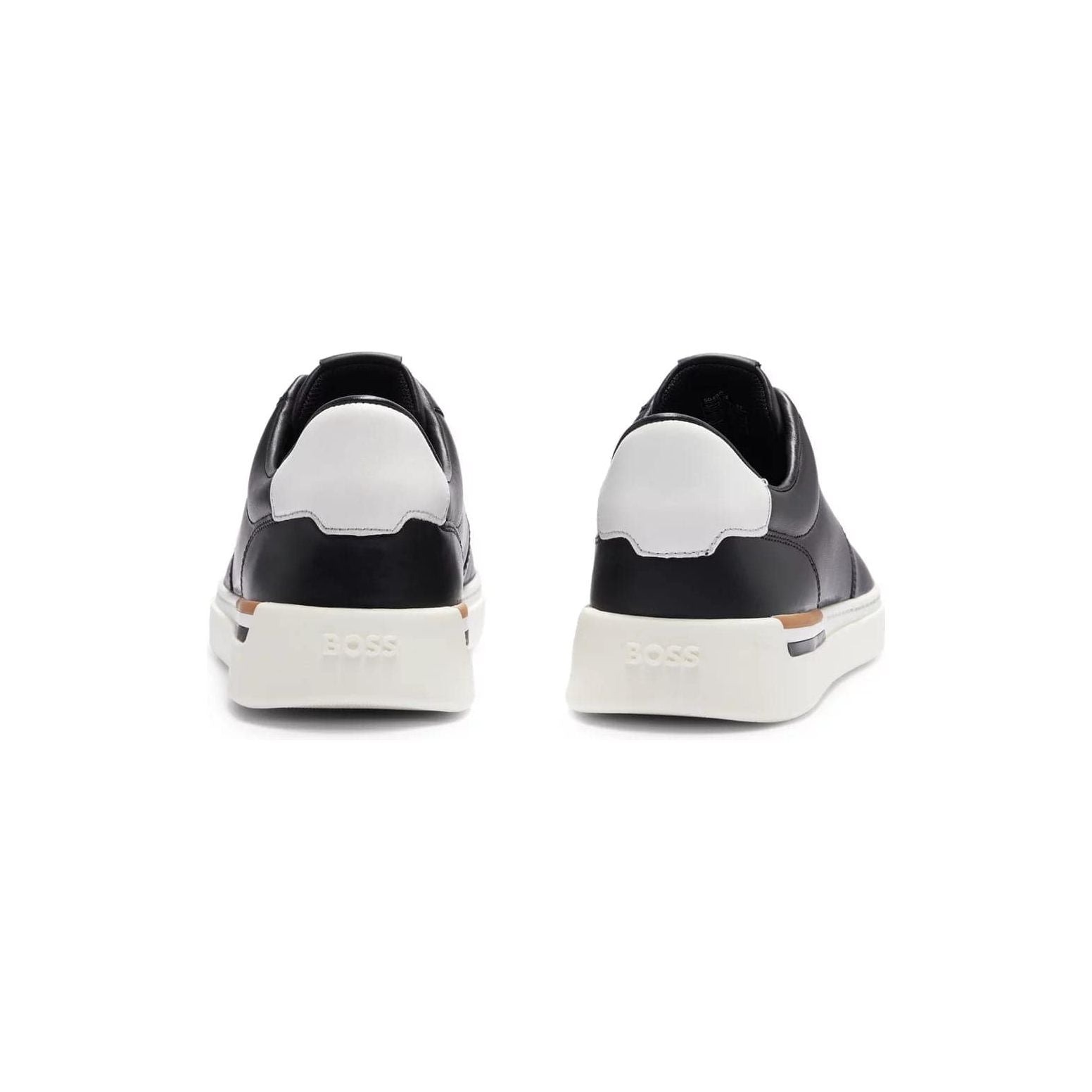 BOSS CUPSOLE TRAINERS WITH LACES AND BRANDED LEATHER UPPERS - Yooto