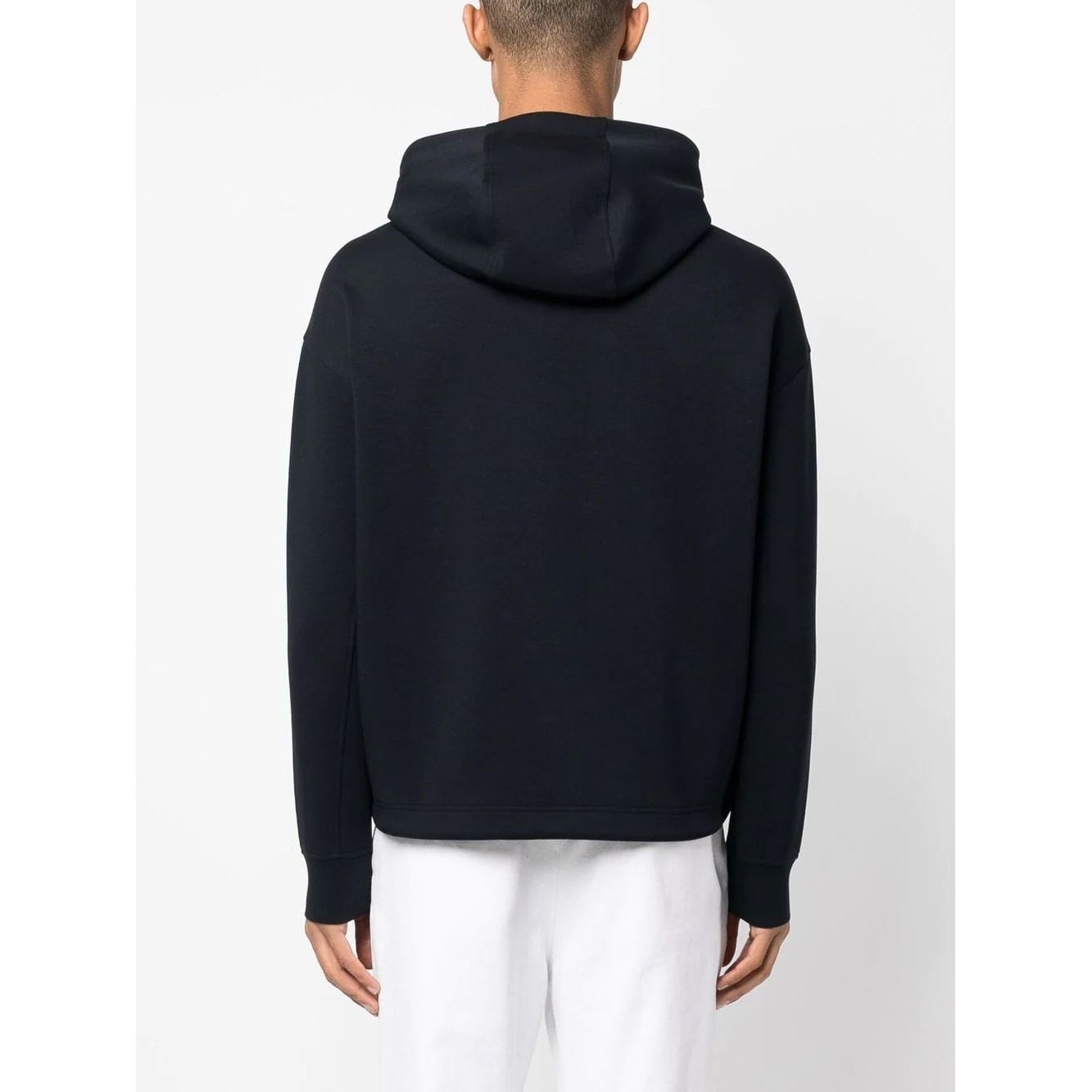 EMPORIO ARMANI DOUBLE JERSEY HOODED SWEATSHIRT WITH EMBROIDERED LOGO - Yooto