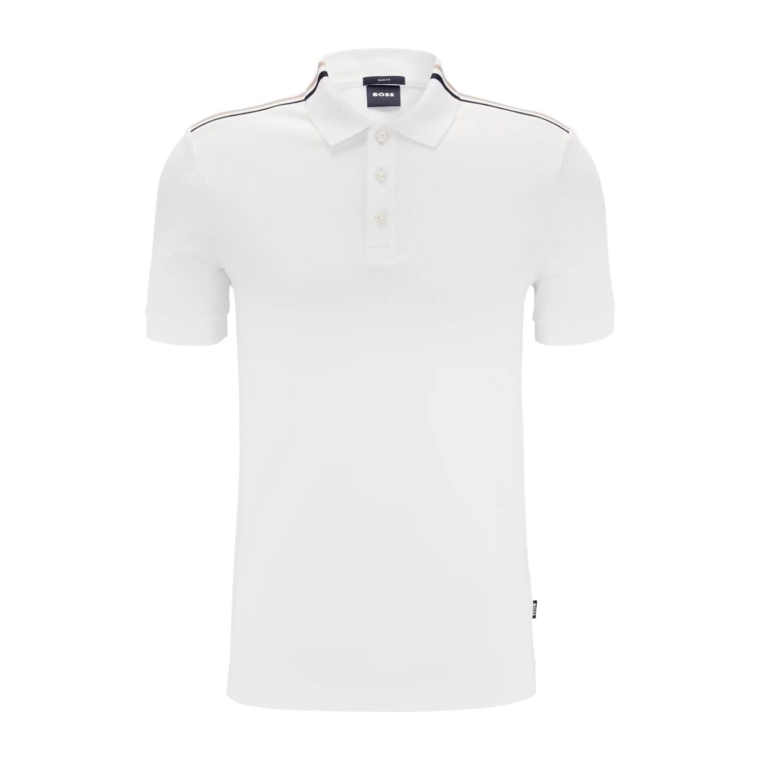 BOSS COTTON-PIQUÉ POLO SHIRT WITH SIGNATURE STRIPE - Yooto