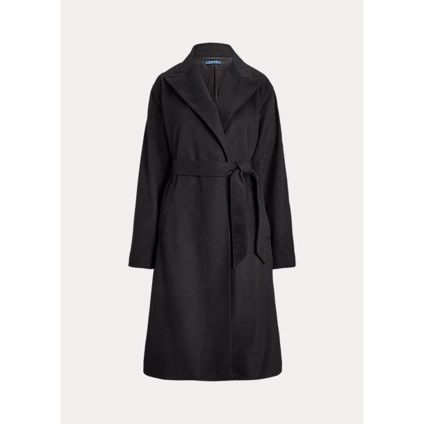 Polo Ralph Lauren Peak-Lapel Wool-Blend Wrap Coat - Yooto