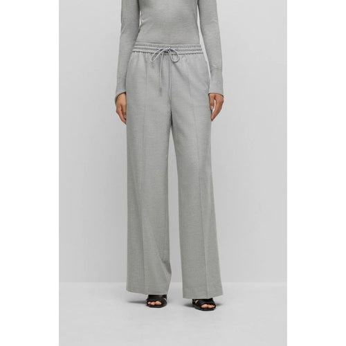 Load image into Gallery viewer, BOSS RELAXED-FIT TROUSERS WITH BRANDED WAISTBAND DETAIL - Yooto
