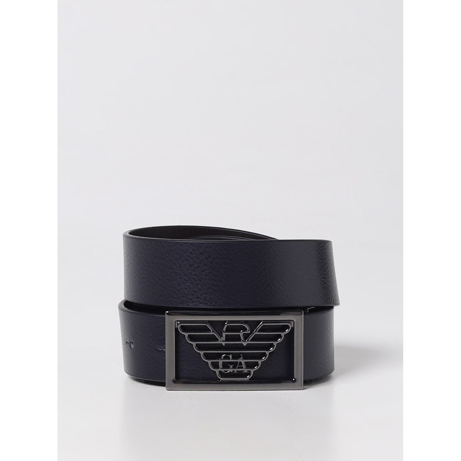 EMPORIO ARMANI TWO-TONED REVERSIBLE LEATHER BELT WITH ONE SIDE IN