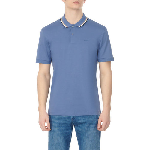 Load image into Gallery viewer, BOSS SLIM-FIT POLO SHIRT IN COTTON WITH STRIPED COLLAR - Yooto
