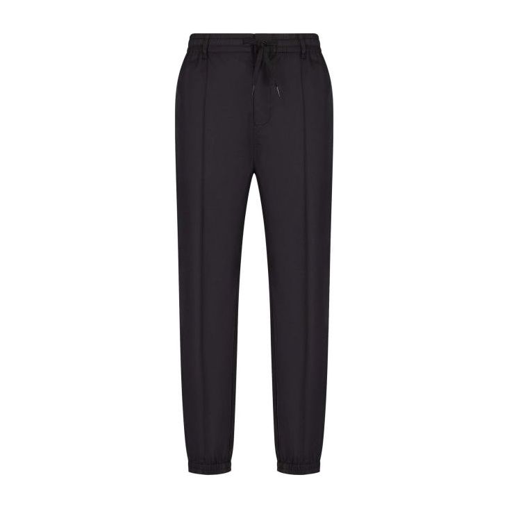 EMPORIO ARMANI DRAWSTRING TROUSERS IN LIGHTWEIGHT LYOCELL-BLEND SATIN - Yooto