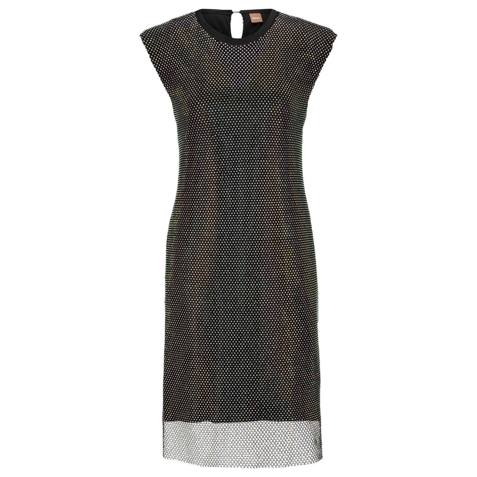 BOSS SLEEVELESS REGULAR-FIT DRESS IN SPARKLING MESH - Yooto