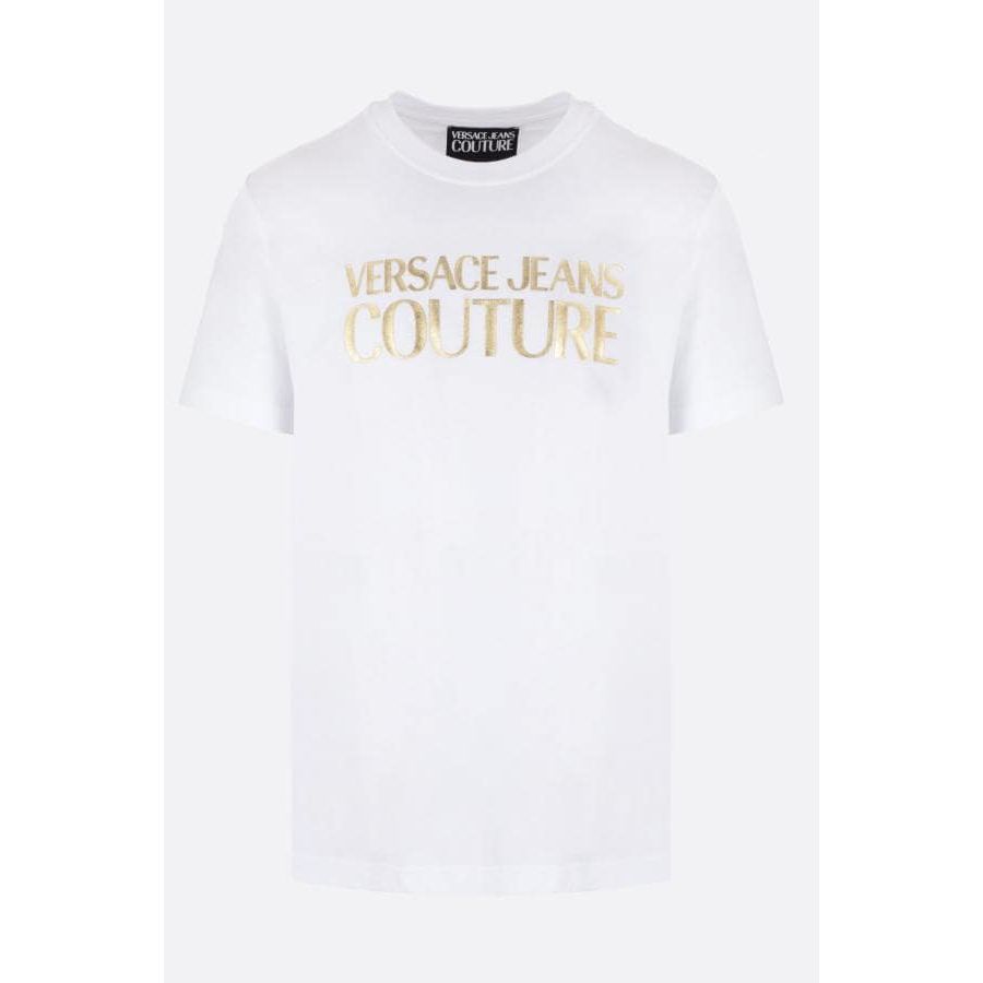 VERSACE JEANS COUTURE LOGO PRINTED COTTON T-SHIRT - Yooto