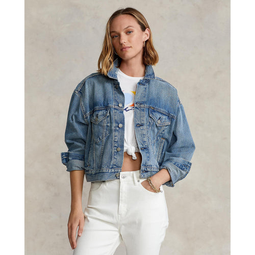 Load image into Gallery viewer, Oversize Cropped Trucker Jacket - Yooto
