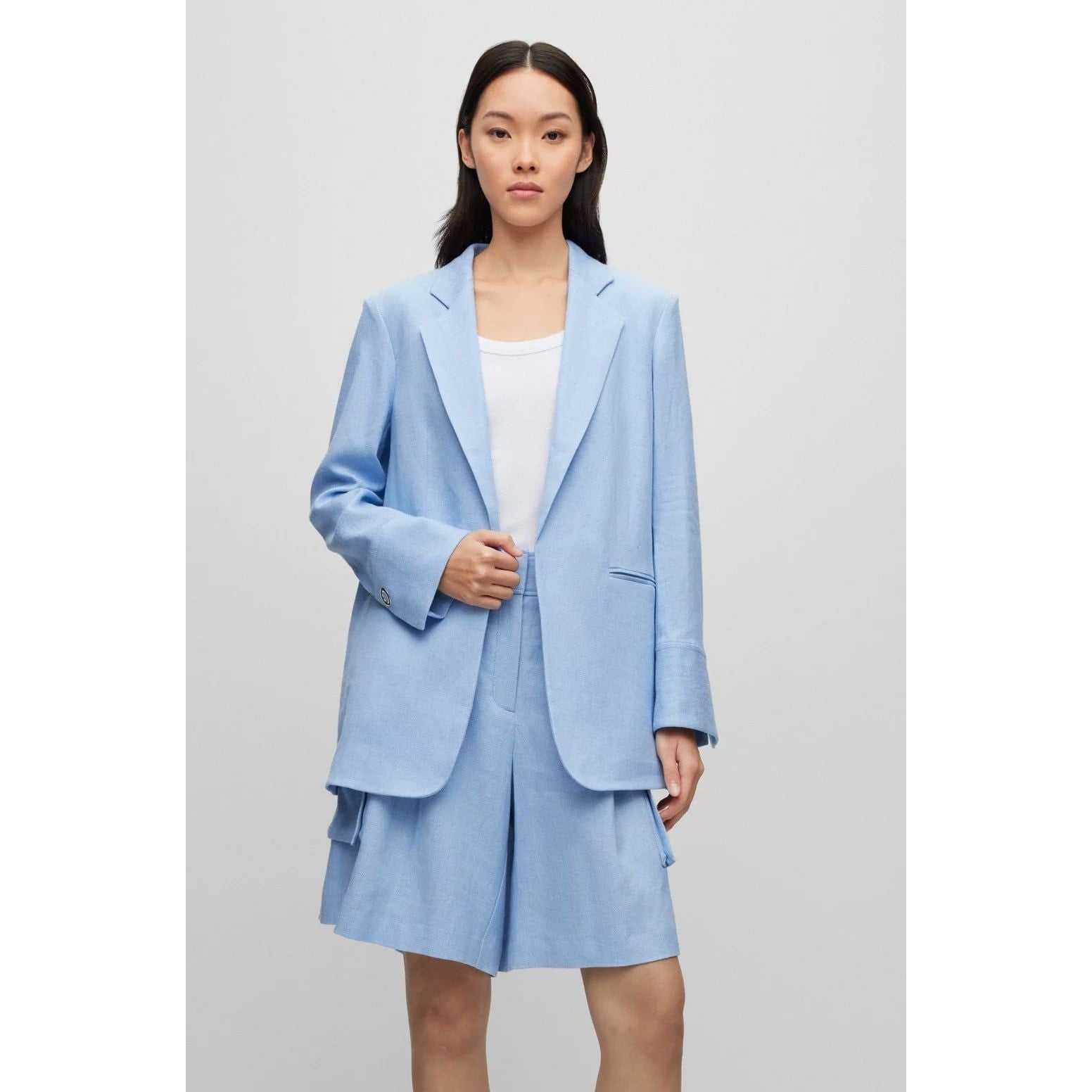 BOSS OVERSIZED-FIT JACKET IN A LINEN BLEND - Yooto