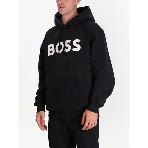 Load image into Gallery viewer, BOSS COTTON-TERRY HOODIE WITH FLOCK-PRINT LOGO - Yooto
