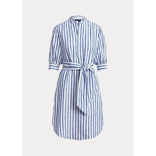 Ներբեռնեք պատկերը Պատկերասրահի դիտիչում՝ Polo Ralph Lauren Striped Belted Linen Shirtdress - Yooto

