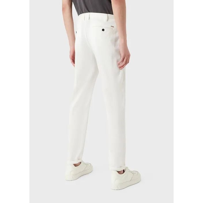 EMPORIO ARMANI LIGHTWEIGHT LYOCELL-BLEND SATIN CHINOS - Yooto