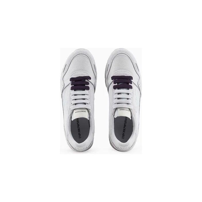 EMPORIO ARMANI MESH SNEAKERS WITH SUEDE DETAILS AND EAGLE PATCH - Yooto