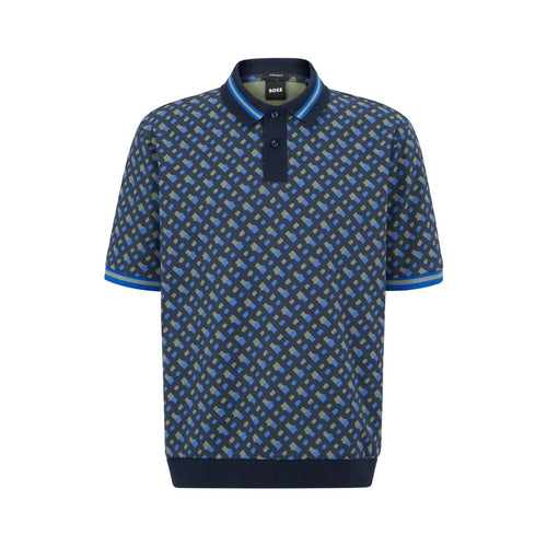 Load image into Gallery viewer, BOSS OVERSIZED-FIT MERCERISED-COTTON POLO SHIRT WITH PRINTED MONOGRAMS - Yooto
