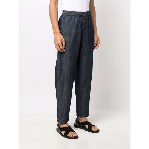 Load image into Gallery viewer, Emporio Armani
logo-embroidered straight-leg trousers - Yooto
