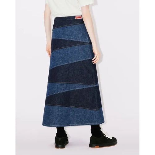 Load image into Gallery viewer, KENZO LONG DENIM PATCHWORK SKIRT - Yooto
