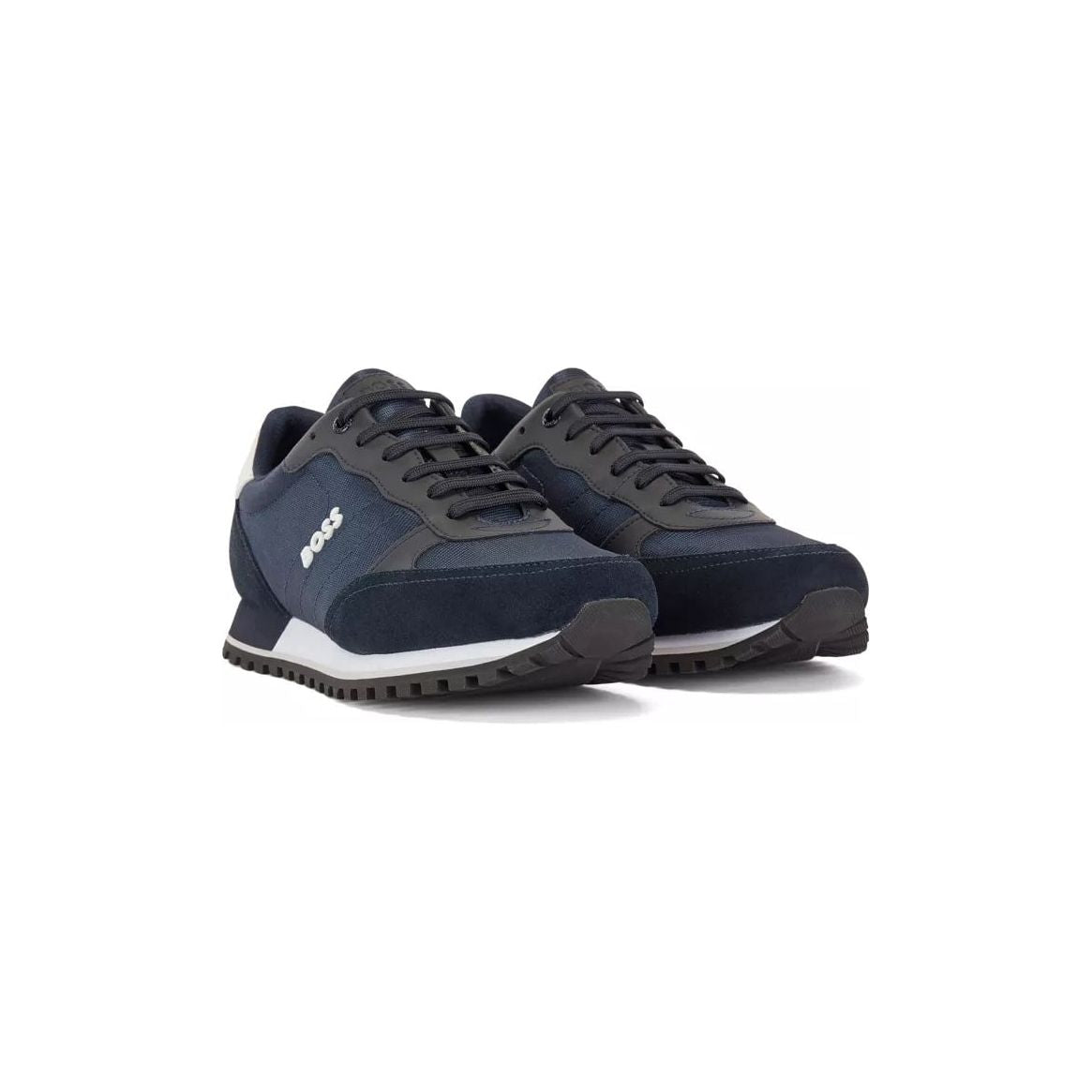 BOSS RUNNING-STYLE TRAINERS IN MIXED MATERIALS WITH RAISED LOGO - Yooto