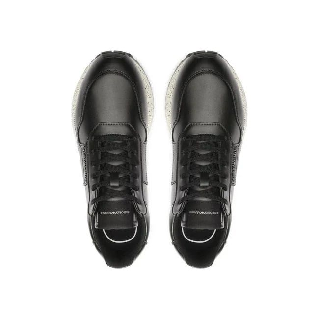 EMPORIO ARMANI SUSTAINABILITY VALUES RECYCLED LEATHER SNEAKERS - Yooto