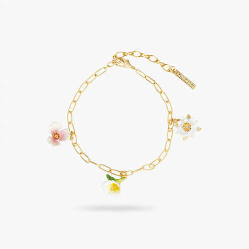 Load image into Gallery viewer, GOLD-PLATED LINKS AND FLOWER PENDANT BRACELET - Yooto
