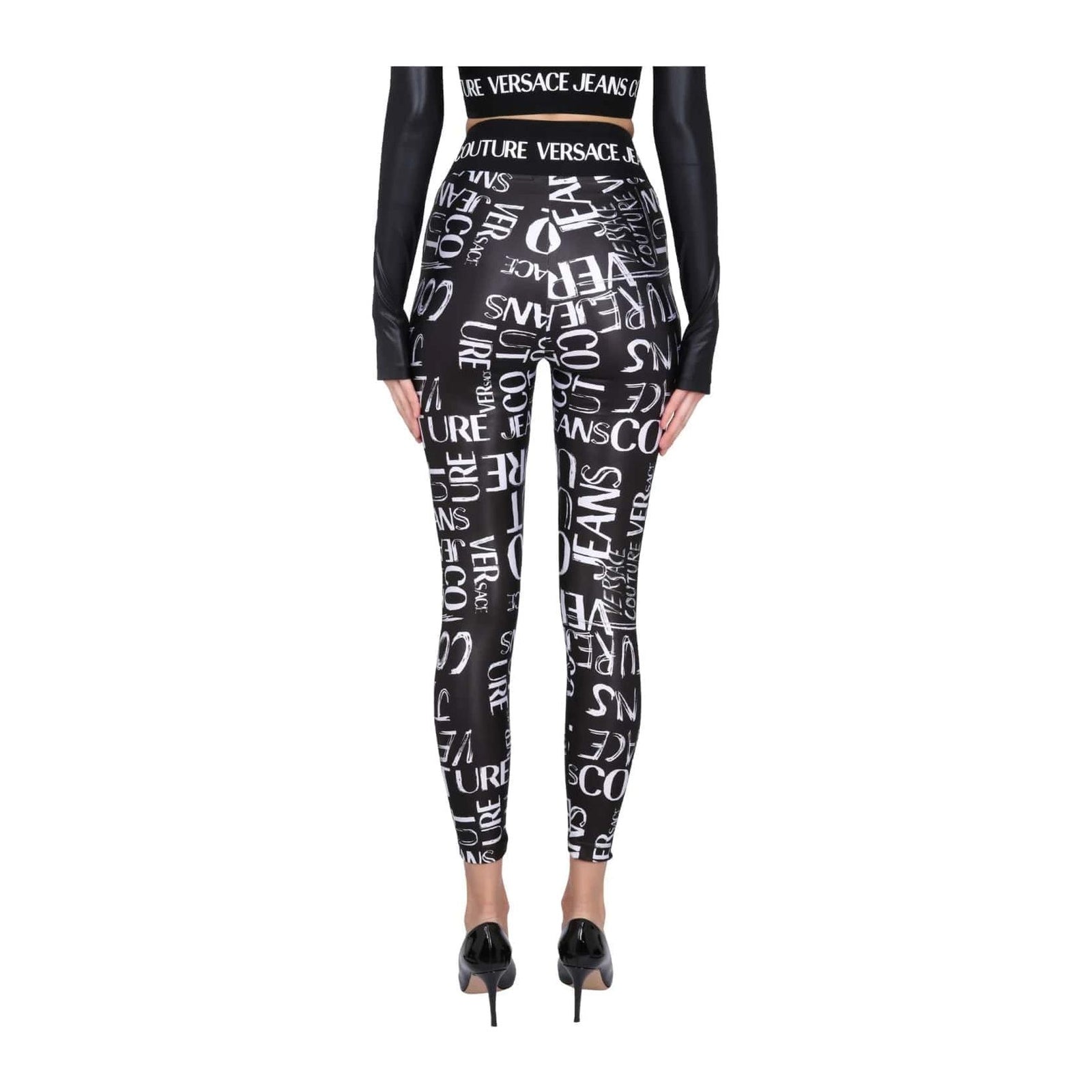 Versace Jeans Couture legging femme 75HAC101-JS200_899 Black Nero
