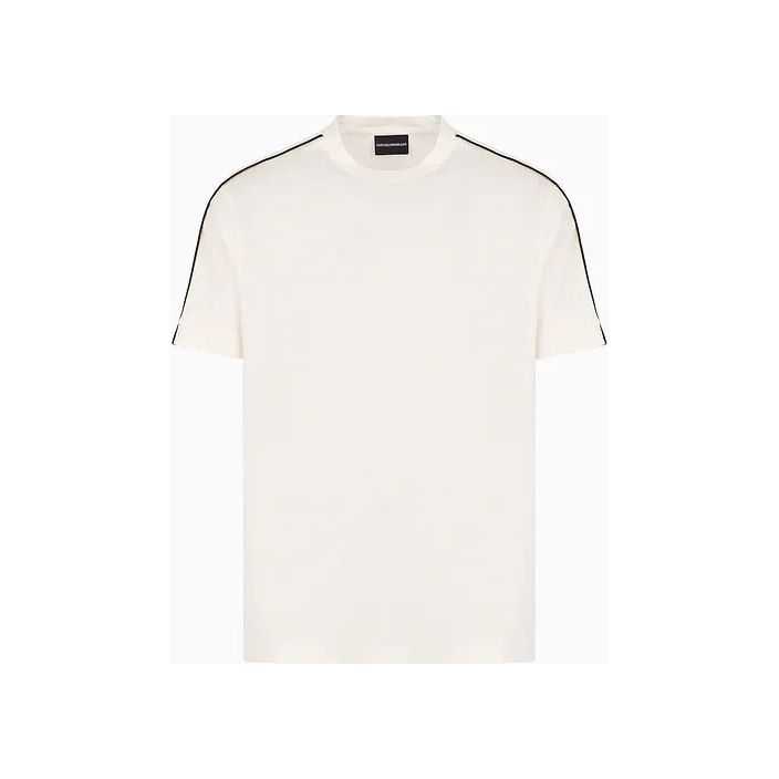 EMPORIO ARMANI ASV LYOCELL-BLEND JERSEY T-SHIRT WITH EMBOSSED LOGO TAPE - Yooto