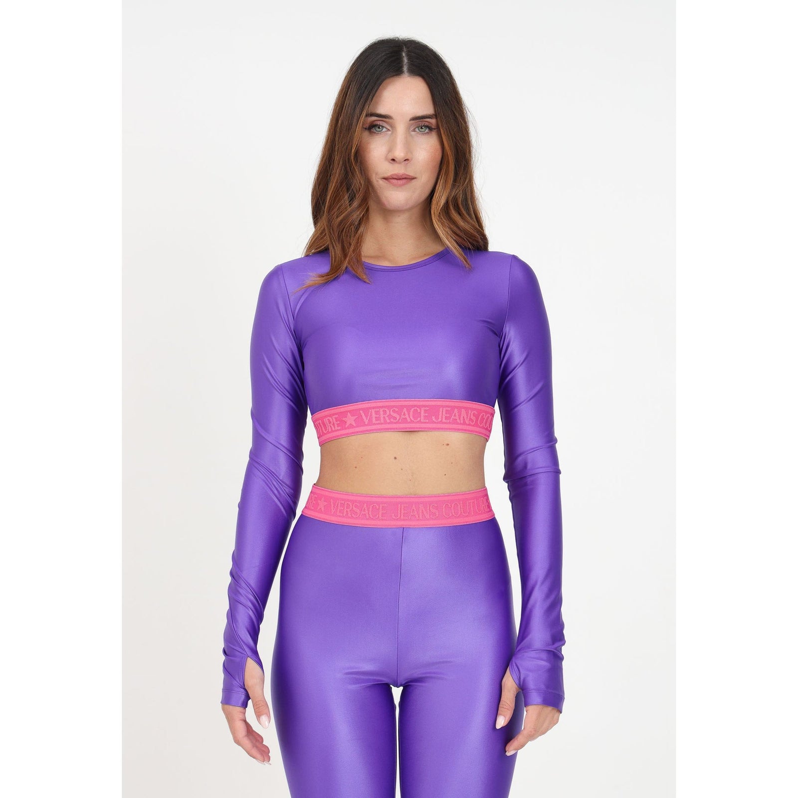 VERSACE JEANS COUTURE CROP TOP WITH LOGO BAND - Yooto