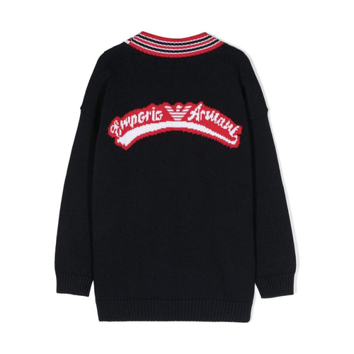 Load image into Gallery viewer, EMPORIO ARMANI KIDS LOGO-PRINT COTTON CARDIGAN - Yooto
