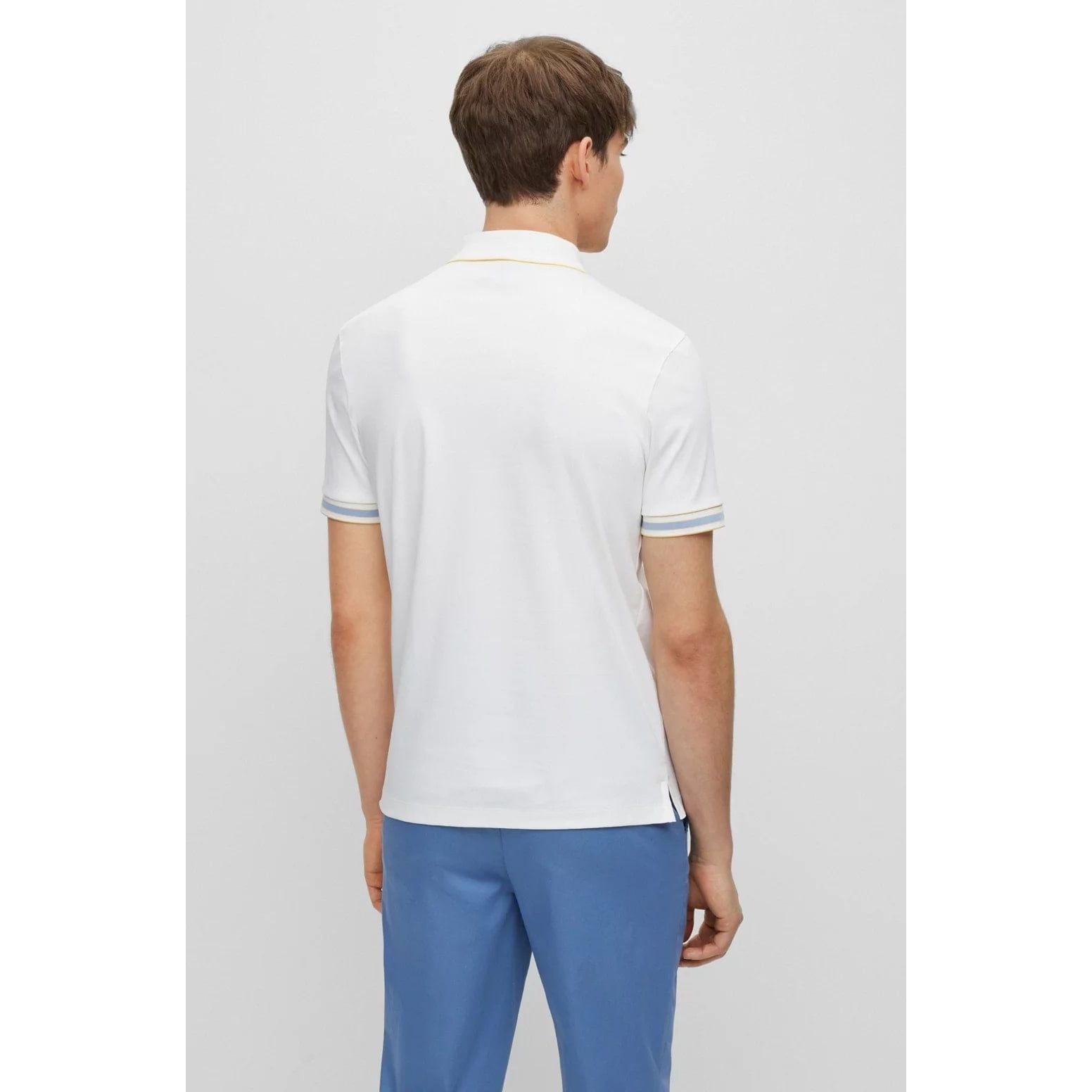 BOSS INTERLOCK-COTTON POLO SHIRT WITH CONTRAST TIPPING - Yooto