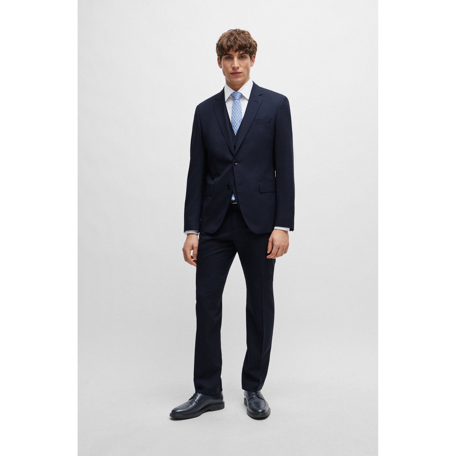BOSS SLIM-FIT SUIT IN PATTERNED STRETCH WOOL - Yooto